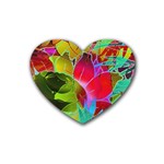 Floral Abstract 1 Drink Coasters 4 Pack (Heart)  Front