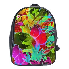 Floral Abstract 1 School Bag (large)