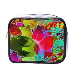 Floral Abstract 1 Mini Travel Toiletry Bag (one Side)