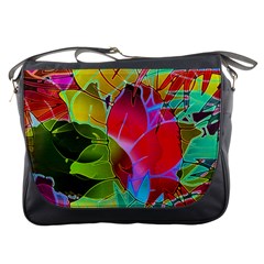 Floral Abstract 1 Messenger Bag by MedusArt