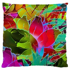 Floral Abstract 1 Large Cushion Case (single Sided)  by MedusArt