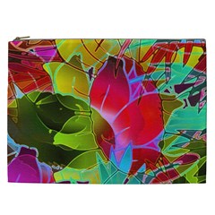 Floral Abstract 1 Cosmetic Bag (xxl) by MedusArt