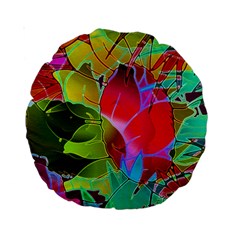 Floral Abstract 1 15  Premium Round Cushion  by MedusArt