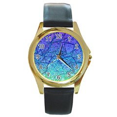 Grunge Art Abstract G57 Round Gold Metal Watch