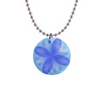 Abstract Lotus Flower 1 Button Necklace Front