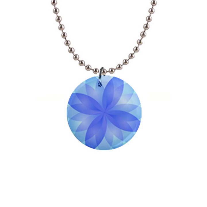 Abstract Lotus Flower 1 Button Necklace