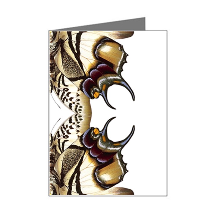 Butterfly Art Ivory&brown Mini Greeting Card