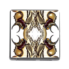 Butterfly Art Ivory&brown Memory Card Reader with Storage (Square)