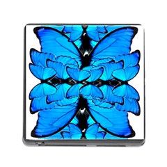 Butterfly Art Blue&cyan Memory Card Reader With Storage (square) by BrilliantArtDesigns