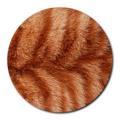 Cat Coat 1 8  Mouse Pad (round) by BrilliantArtDesigns