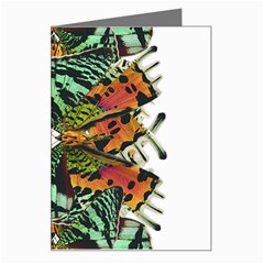 Butterfly Art Green & Orange Greeting Card by BrilliantArtDesigns