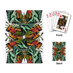 Butterfly Art Green & Orange Playing Cards Single Design by BrilliantArtDesigns