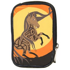 Embracing The Moon Compact Camera Leather Case by twoaboriginalart