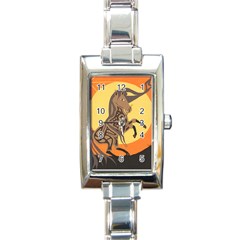 Embracing The Moon Copy Rectangular Italian Charm Watch by twoaboriginalart