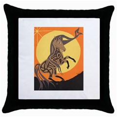 Embracing The Moon Copy Black Throw Pillow Case