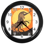 Embracing The Moon Copy Wall Clock (Black) Front