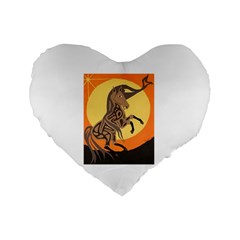 Embracing The Moon Copy 16  Premium Heart Shape Cushion 