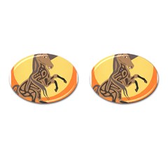 Embracing The Moon Copy Cufflinks (oval) by twoaboriginalart