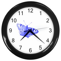  Decorative Blue Butterfly Wall Clock (black)