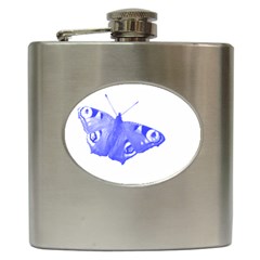  Decorative Blue Butterfly Hip Flask