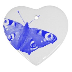  Decorative Blue Butterfly Heart Ornament (two Sides)