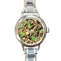 Retro Swirl Round Italian Charm Watch by Colorfulart23