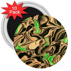 Retro Swirl 3  Button Magnet (10 Pack)