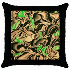 Retro Swirl Black Throw Pillow Case