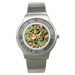 Retro Swirl Stainless Steel Watch (slim)