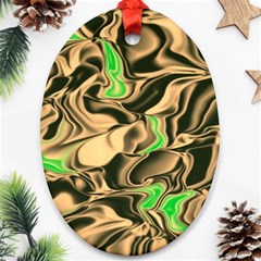 Retro Swirl Oval Ornament (two Sides) by Colorfulart23