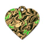 Retro Swirl Dog Tag Heart (One Sided)  Front