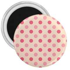 Pale Pink Polka Dots 3  Button Magnet