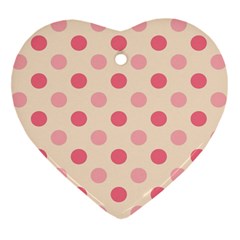 Pale Pink Polka Dots Heart Ornament by Colorfulart23