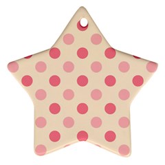 Pale Pink Polka Dots Star Ornament by Colorfulart23