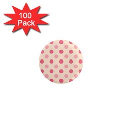 Pale Pink Polka Dots 1  Mini Button Magnet (100 Pack)