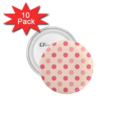 Pale Pink Polka Dots 1 75  Button (10 Pack)