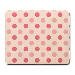 Pale Pink Polka Dots Large Mouse Pad (rectangle) by Colorfulart23