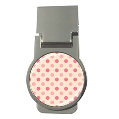 Pale Pink Polka Dots Money Clip (round)