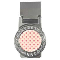 Pale Pink Polka Dots Money Clip (cz)