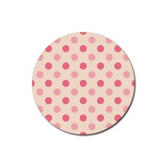 Pale Pink Polka Dots Drink Coasters 4 Pack (round)