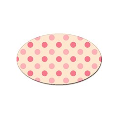 Pale Pink Polka Dots Sticker (oval) by Colorfulart23