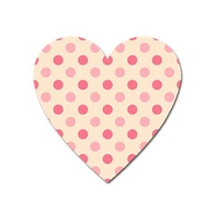 Pale Pink Polka Dots Magnet (heart)