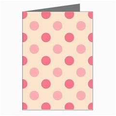 Pale Pink Polka Dots Greeting Card by Colorfulart23