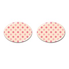 Pale Pink Polka Dots Cufflinks (oval)