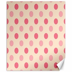 Pale Pink Polka Dots Canvas 8  X 10  (unframed)