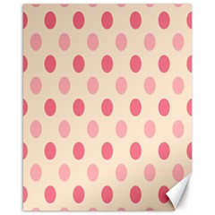 Pale Pink Polka Dots Canvas 16  X 20  (unframed)