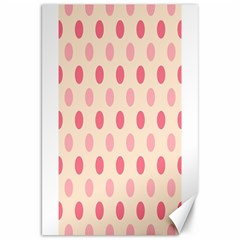 Pale Pink Polka Dots Canvas 20  X 30  (unframed)