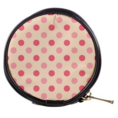 Pale Pink Polka Dots Mini Makeup Case by Colorfulart23