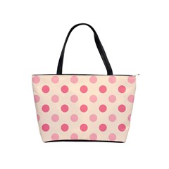 Pale Pink Polka Dots Large Shoulder Bag