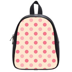 Pale Pink Polka Dots School Bag (small)